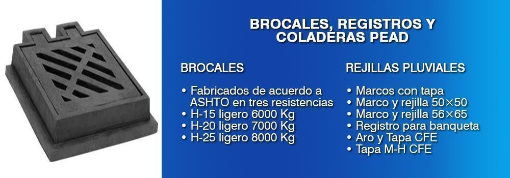 BROCALES, REGISTROS Y COLADERAS PEAD-