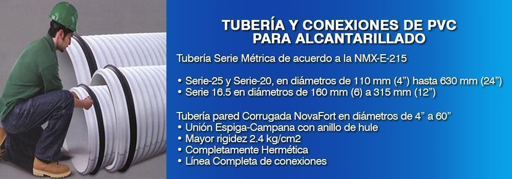 TUBERIA Y CONEXIONES DE PVC PARA ALCANTARILLADO