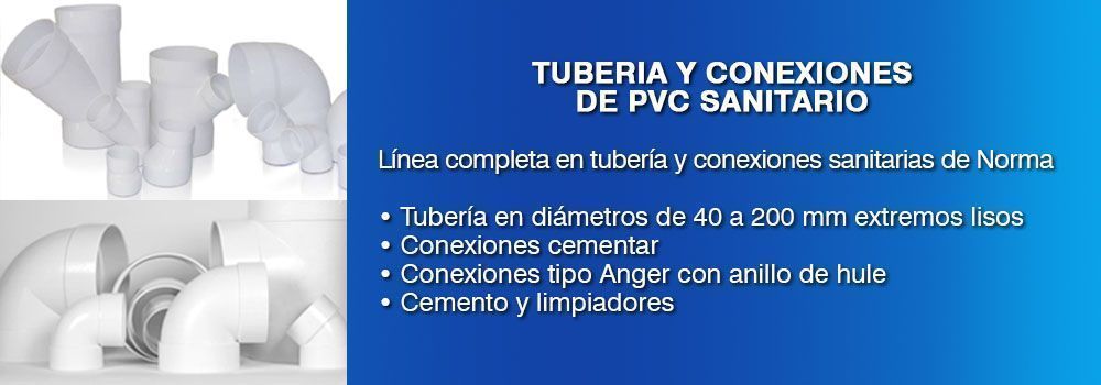 TUBERIA Y CONEXIONES DE PVC SANITARIO-